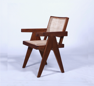 Open image in slideshow, OFFICE chair in dark brown, Pierre Jeanneret replica
