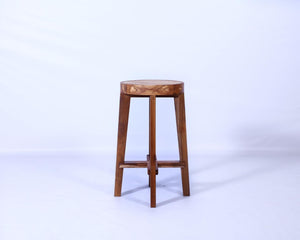 Open image in slideshow, Round Stool in natural brown, Pierre Jeanneret replica
