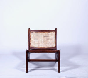 EASY chair in dark brown front, Pierre Jeanneret replica