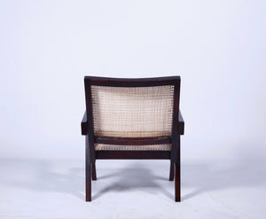 EASY chair in dark brown back, Pierre Jeanneret replica