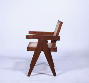 OFFICE chair in natural brown, Pierre Jeanneret replica