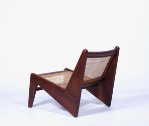 KANGAROO low chair in natural brown, Pierre Jeanneret replica